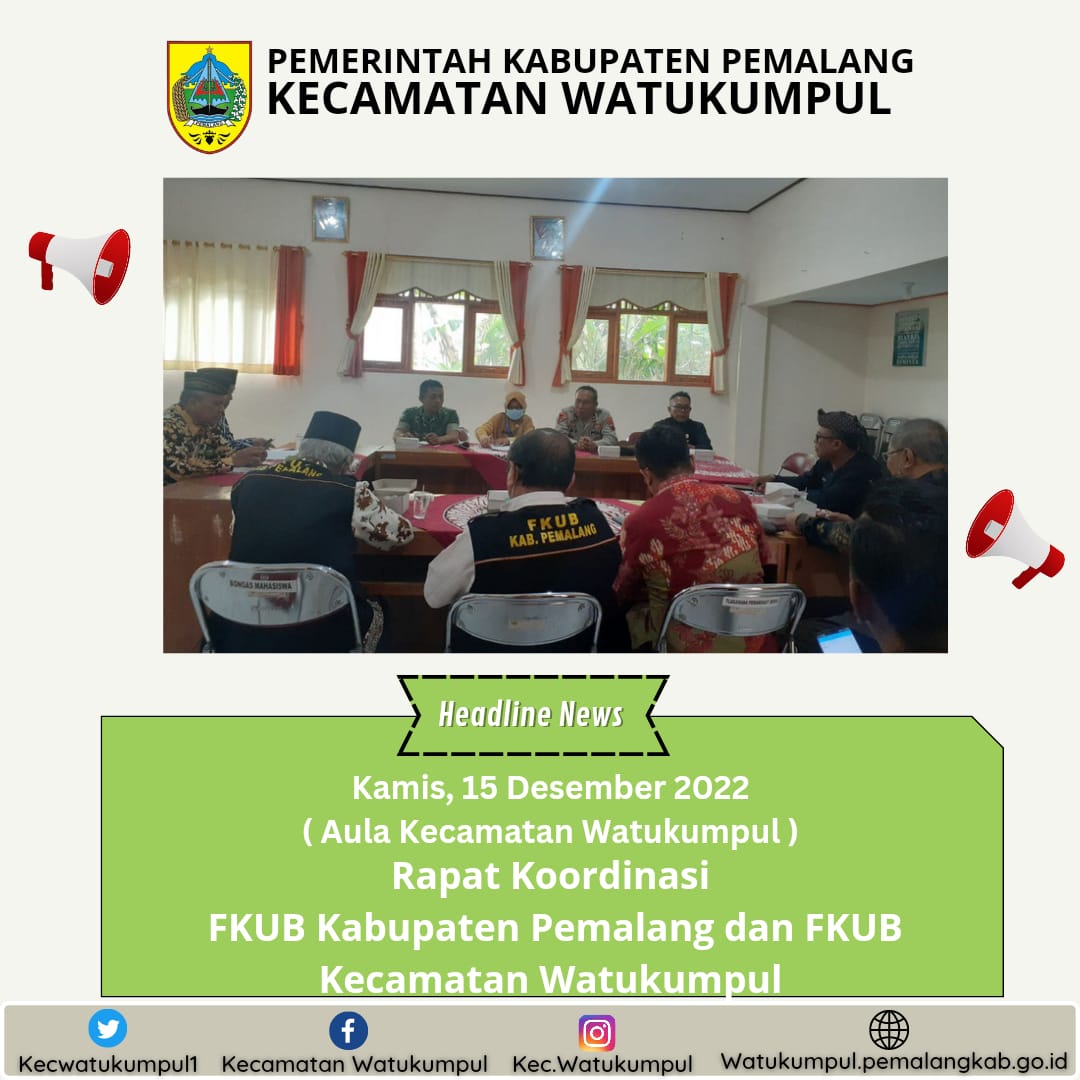 Rapat Koordinasi antara FKUB Kab. Pemalang dan FKUB Kecamatan Watukumpul