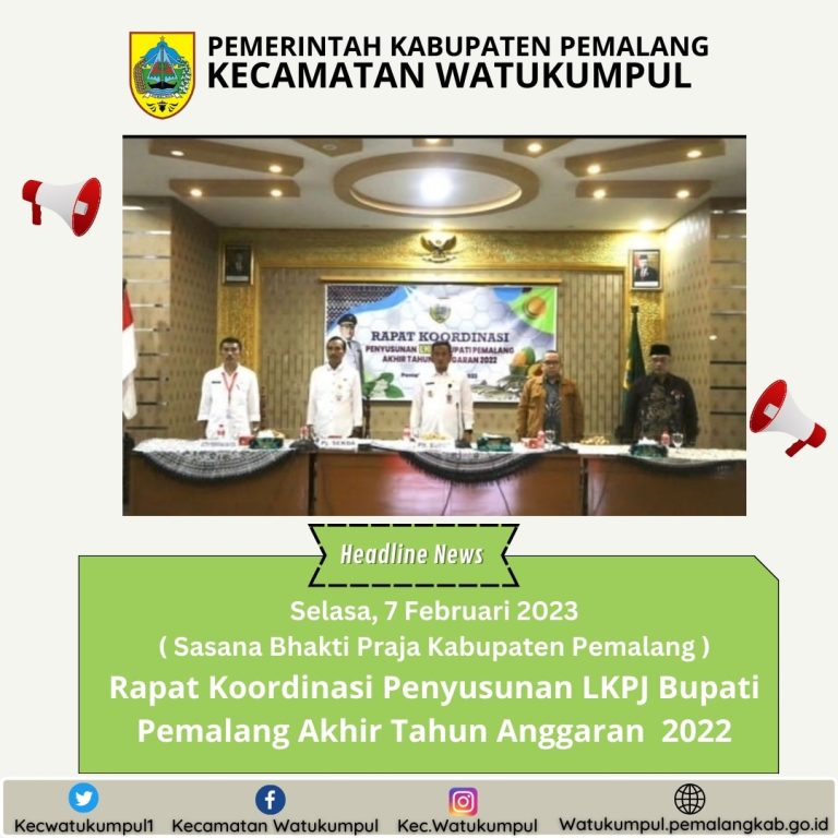 Rapat Koordinasi Penyusunan LKPJ Bupati Pemalang Akhir Tahun Anggaran 2022