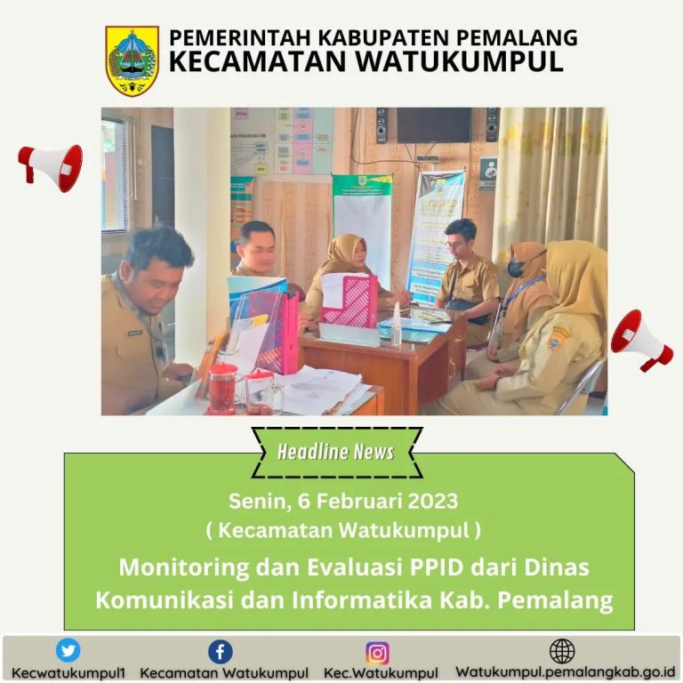 Kegiatan Monitoring dan Evaluasi PPID dan SPBE dari Dinas Komunikasi dan Informatika Kabupaten Pemalang