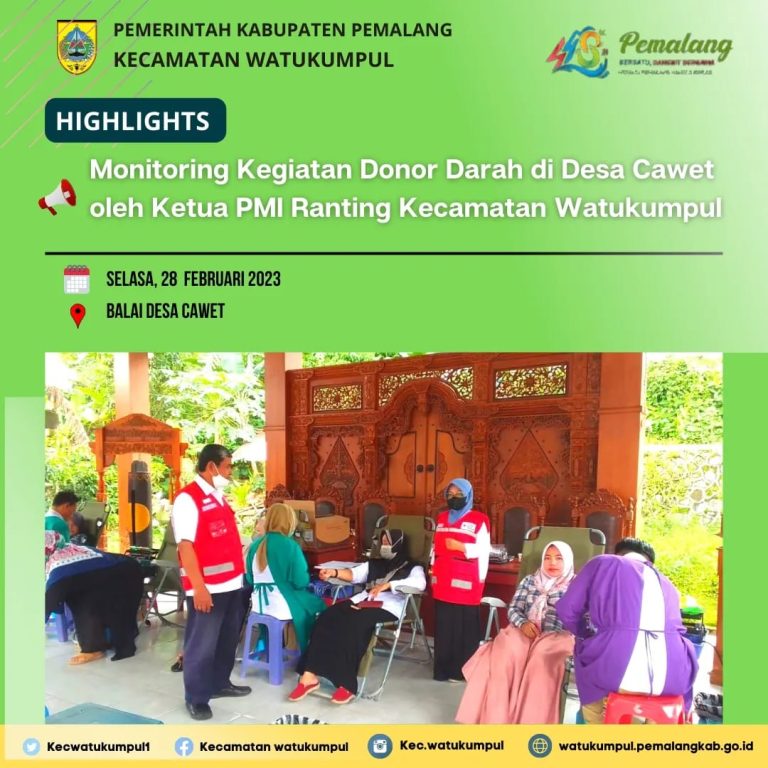 Kegiatan Monitoring  Donor Darah di Desa Cawet