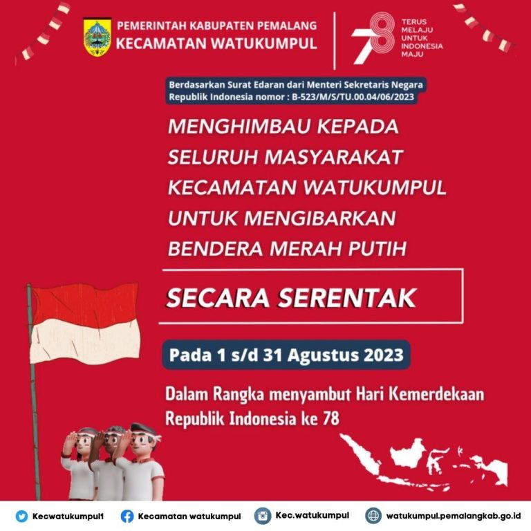 Himbauan Pengibaran Bendera Merah Putih kepada Masyarakat Kecamatan Watukumpul